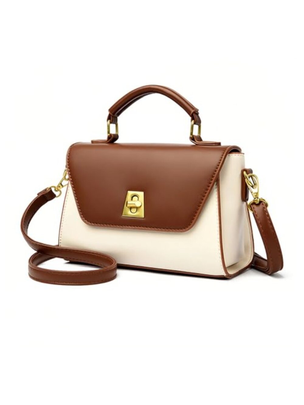 Leather Crossbody Bag Medium Simple Designer Handbag Adjustable Strap Everyday
